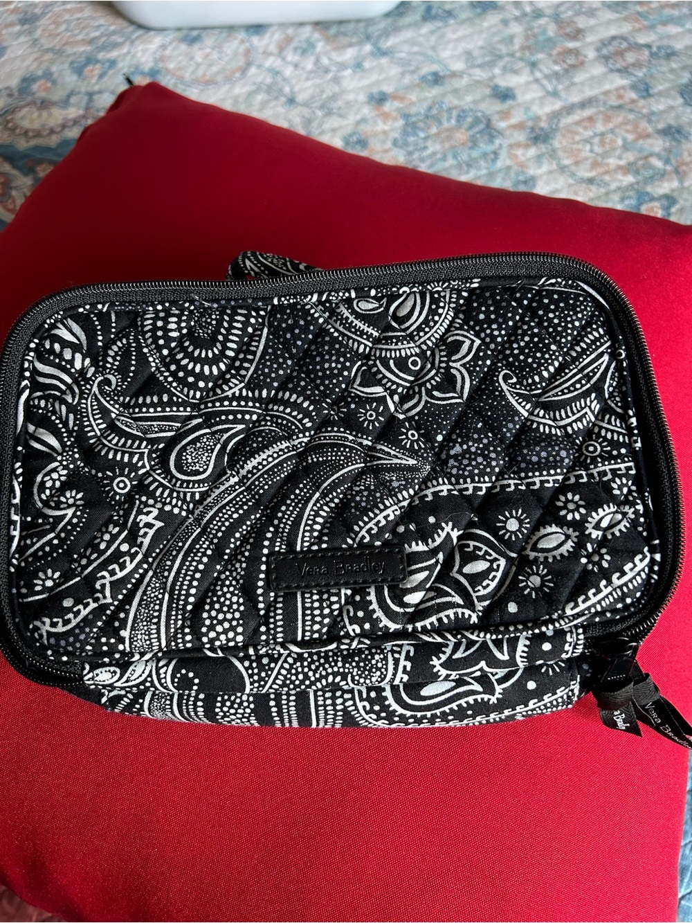 Vera Bradley Black & White Quilted Paisley Pouch